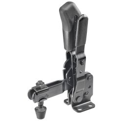 Vertical  toggle clamp with safety latch, black