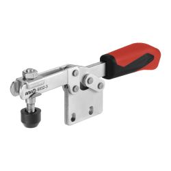 Horizontal toggle clamp with red handle