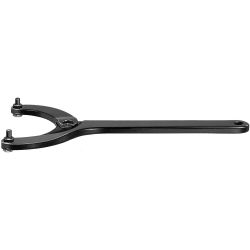 Hinged pin wrench for nuts with 2 holes