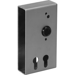 Sliding-door lock case for two profile cylinders, empty