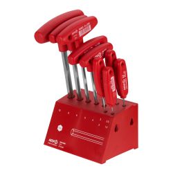 Jogo de chaves sextavadas (mm) com suporte