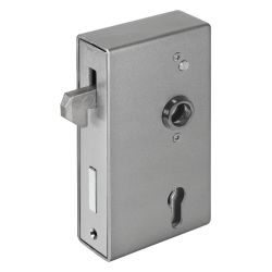 Serrure avec coffre pour porte coulissante, brut