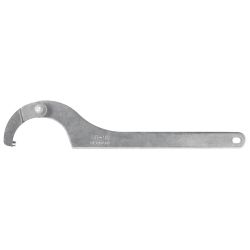 Hinged hook wrench with pin, industrial version