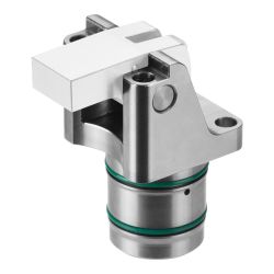 Vertical clamp with pivot arm