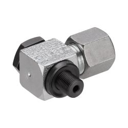 Pivoting fitting, angled, heavy-duty