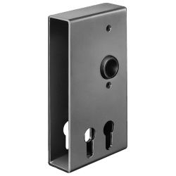 Caja de cerradura para dos cilindros de perfil, vacía