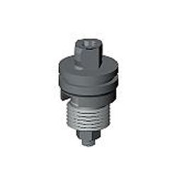 Centring pin, relieved square