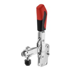 Vertical toggle clamp with red handle