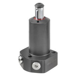Push-Pull Cylinder, base-flange-mounting, with guided piston rod