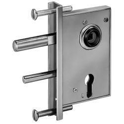 Medium-weight wrought-iron gate lock with channel fore-end