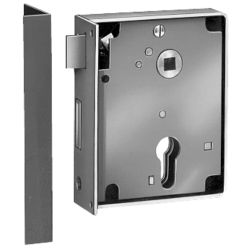 Serrure en applique type Alsace pour porte à recouvrement