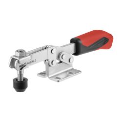 Horizontal toggle clamp with red handle