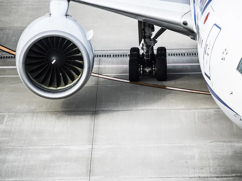 Flugzeugturbine als Symbolbild daf&uuml;r, dass AMF Produkte branchen&uuml;bergreifend eingesetzt werden &ndash; von der Luftfahrt bis zum Maschinenbau