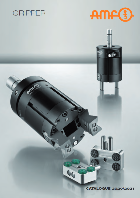 Grippers for CNC & automation – easy to retrofit | AMF automation solutions AMF grippers catalog – retrofit solutions for CNC machines. Flexible and safe, with overload protection. Enable efficient automation even without a robot cell