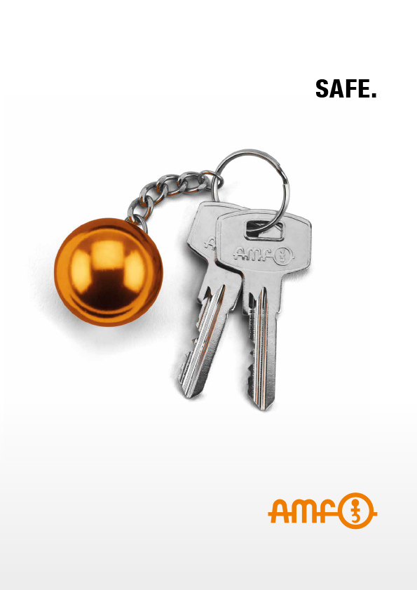 Discover the AMF Competence Brochure Locks for doors and gates – all solutions at a glance Cover page of the AMF Competence Brochure Locks for doors and gates with title text and product illustrations