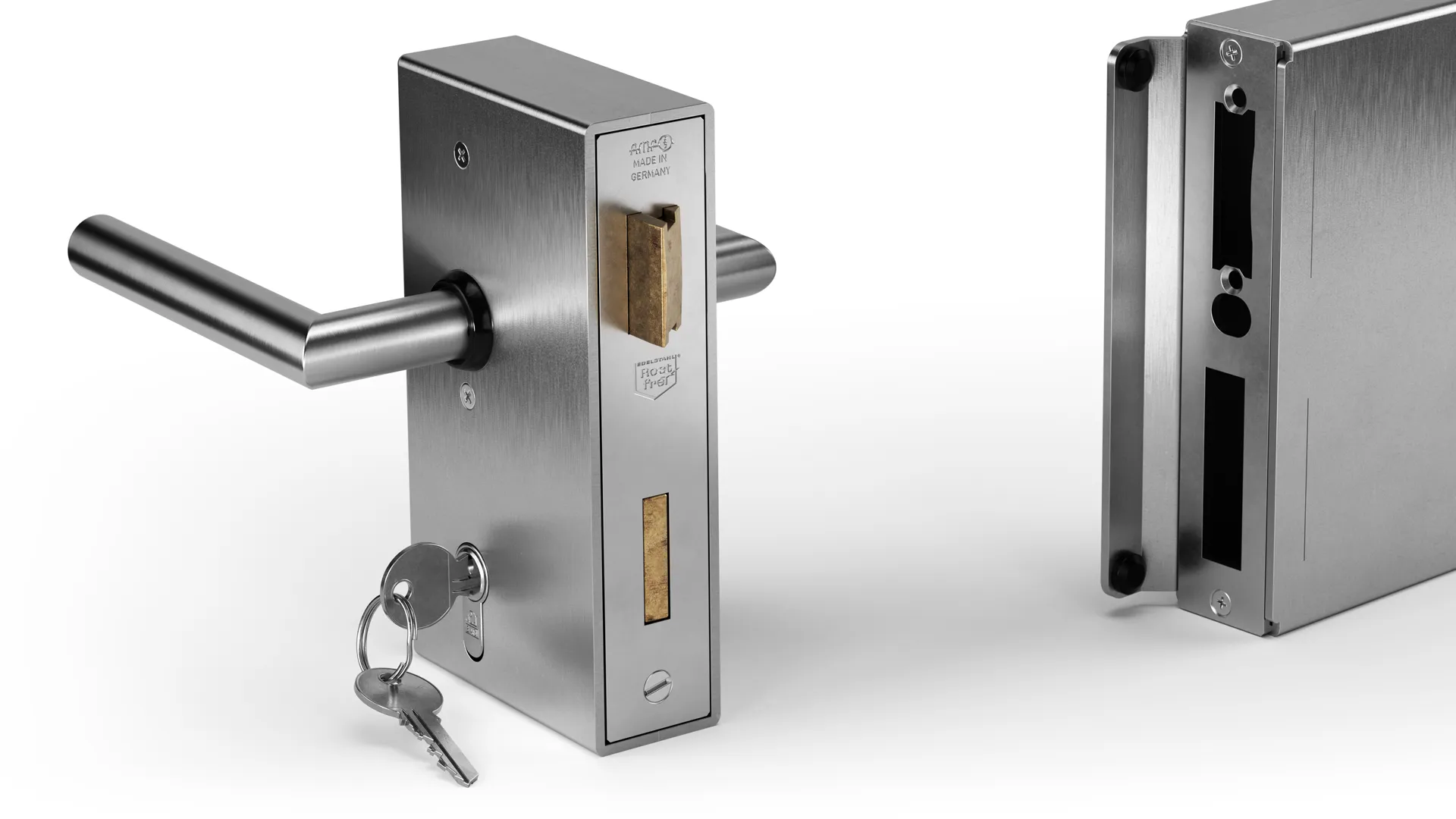 Boîtier de serrure pour portes et portails – serrure en acier inoxydable résistante aux intempéries pour une utilisation extérieure sécurisée