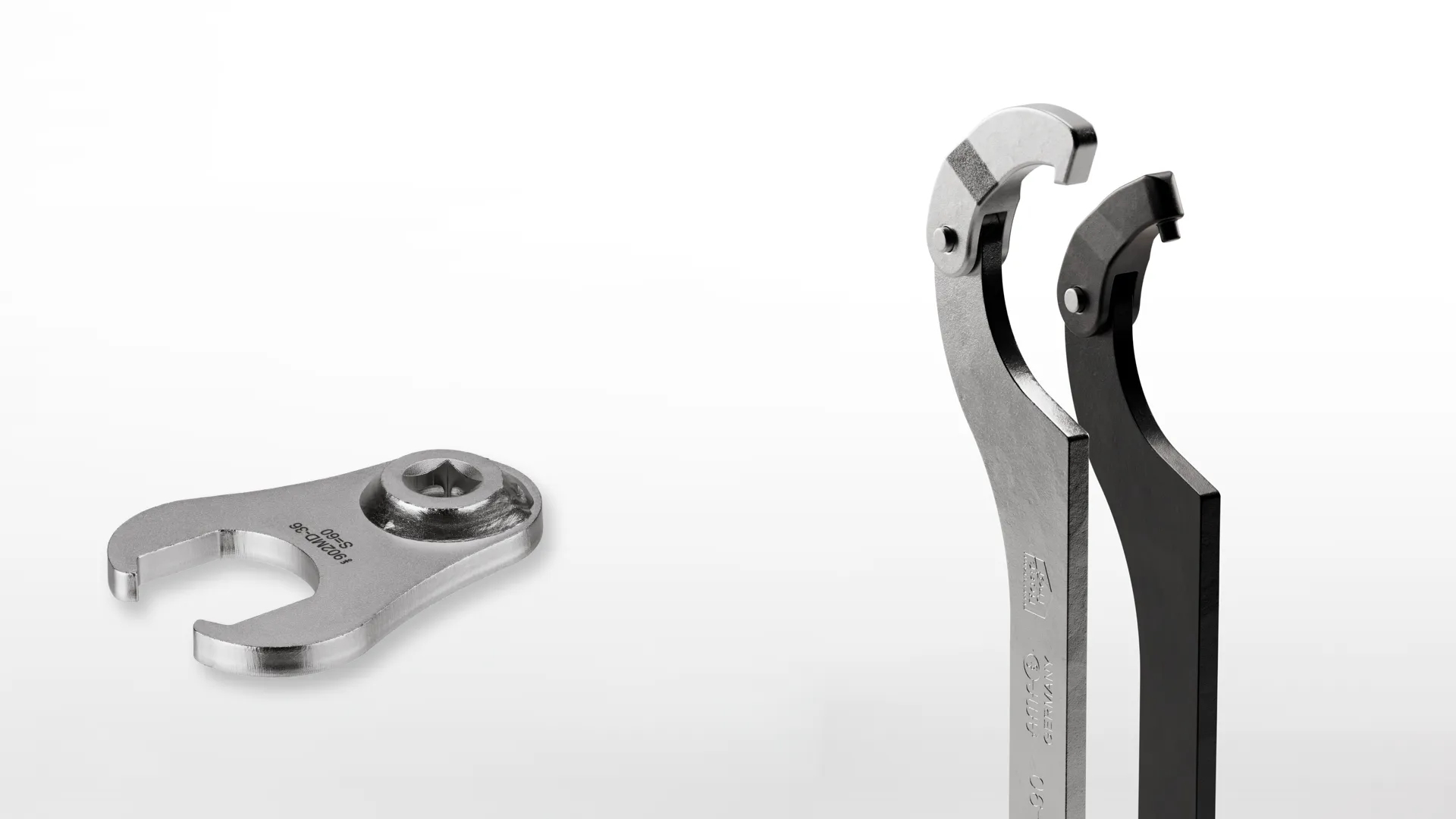Clé à crochet et téton ainsi que clé de serrage avec entraînement – qualité industrielle robuste, fabrication allemande