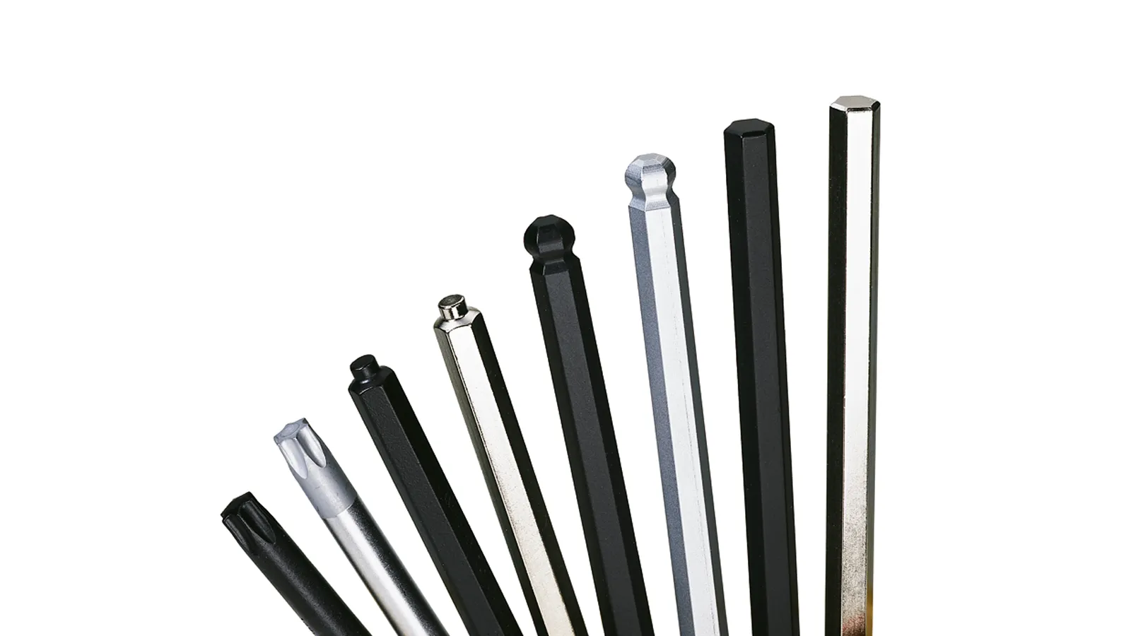 Clés six pans polyvalentes pour montage et réparation – avec tête sphérique, téton ou profil standard