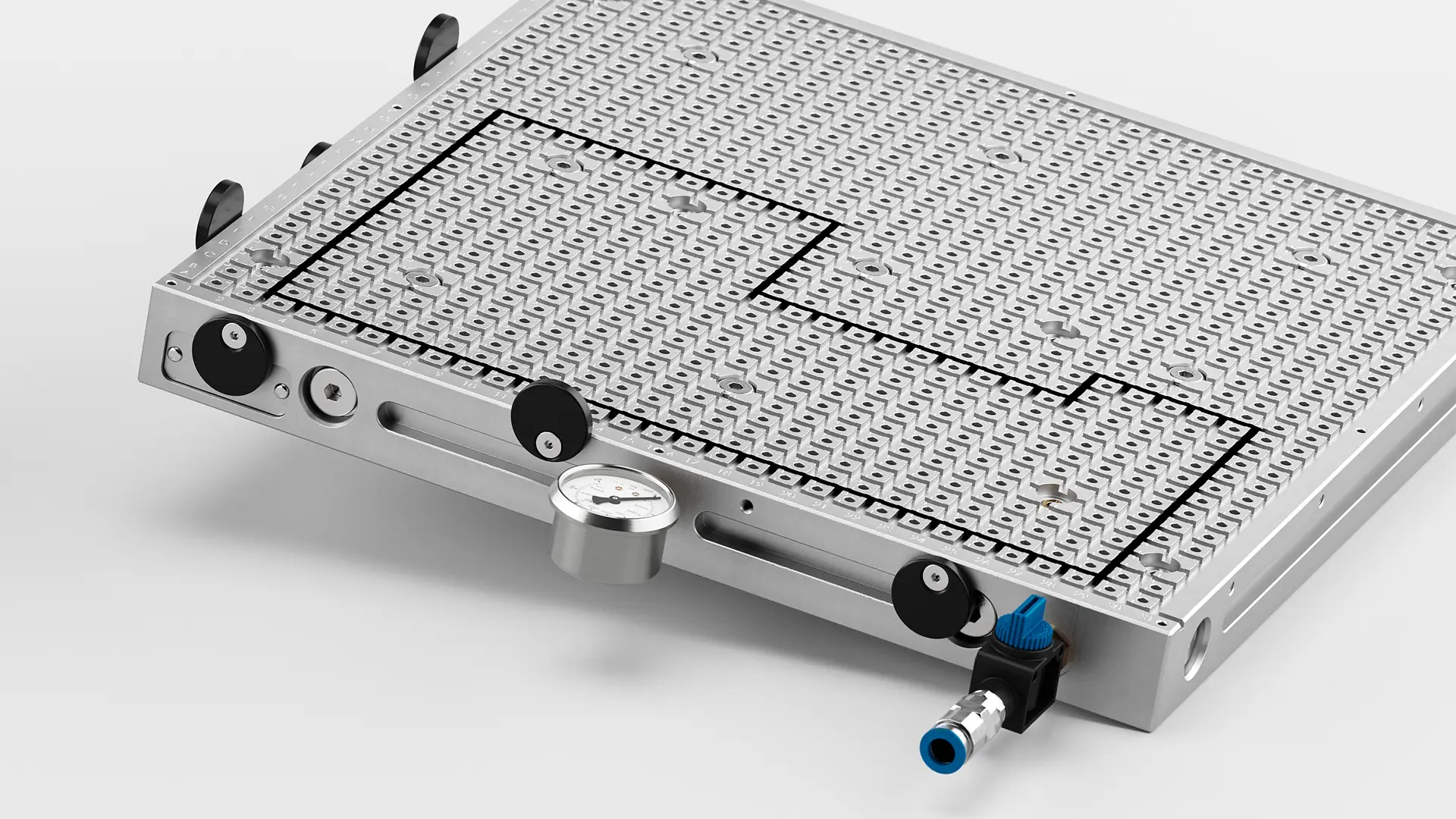 Plaque de serrage sous vide pour un serrage fiable des pièces plates