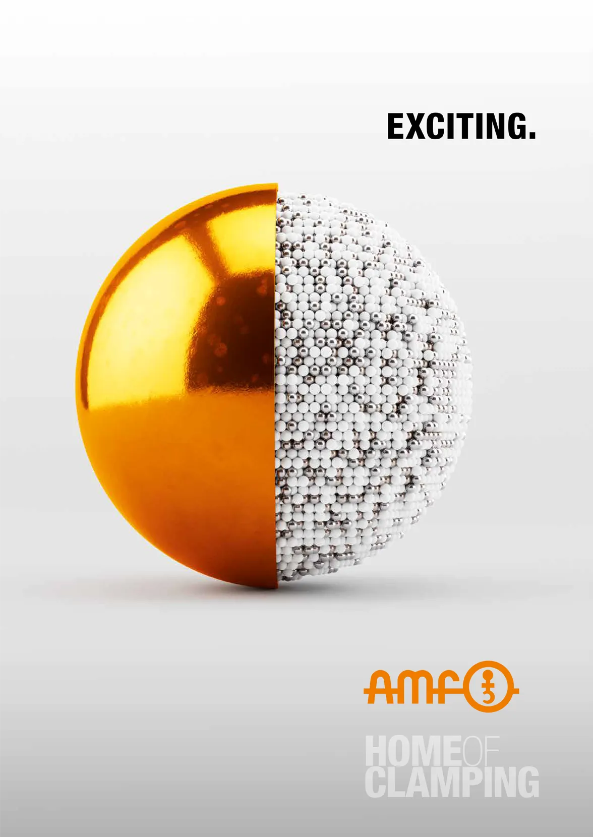 Discover the AMF Competence Brochure Clamping Technology – all solutions at a glance Cover page of the AMF Competence Brochure Clamping Technology with title text and illustrations of clamping solutions